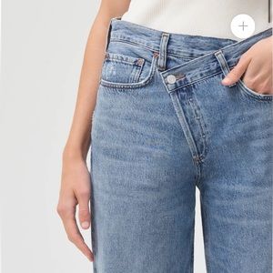 Agolde High-Rise Light Blue Straight Jeans